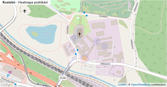 Kostelní - mapa podnikání