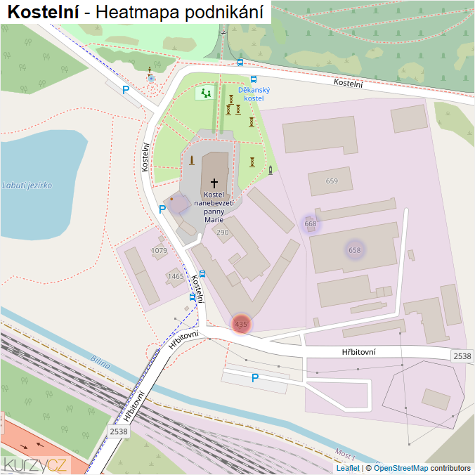 Mapa Kostelní - Firmy v ulici.