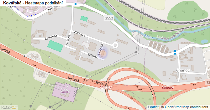 Kovářská - mapa podnikání