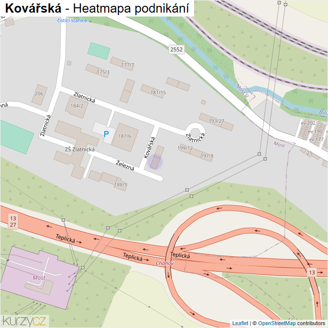 Mapa Kovářská - Firmy v ulici.