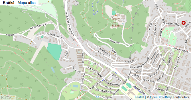 Krátká - mapa ulice