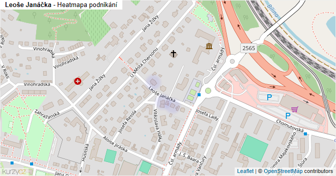 Leoše Janáčka - mapa podnikání