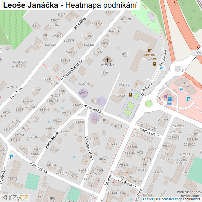 Mapa Leoše Janáčka - Firmy v ulici.