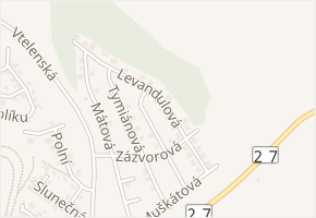 Levandulová v obci Most - mapa ulice