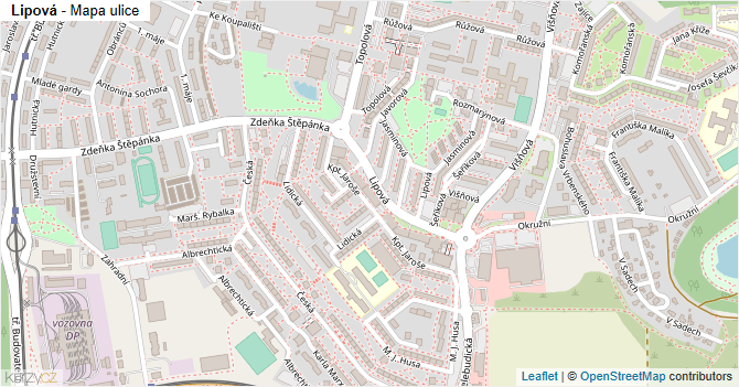 Lipová - mapa ulice