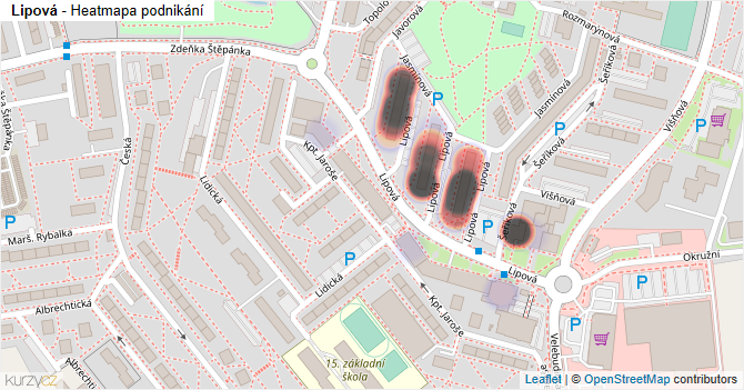 Lipová - mapa podnikání