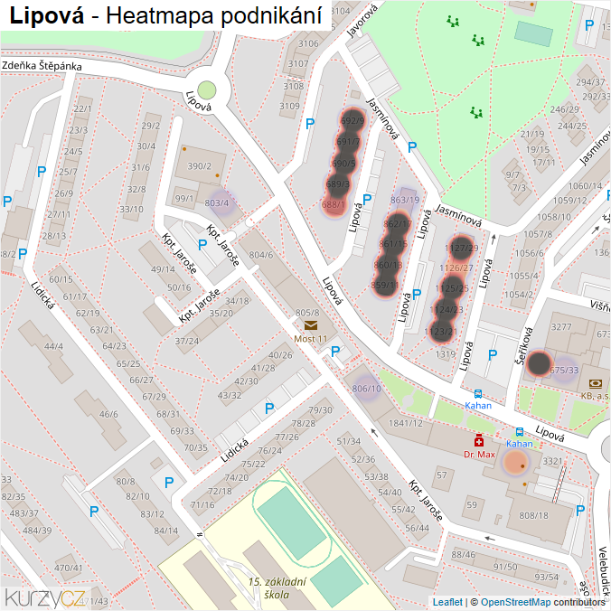 Mapa Lipová - Firmy v ulici.