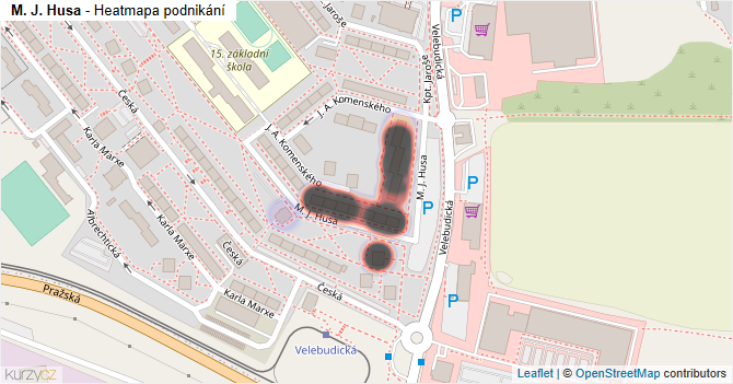 M. J. Husa - mapa podnikání
