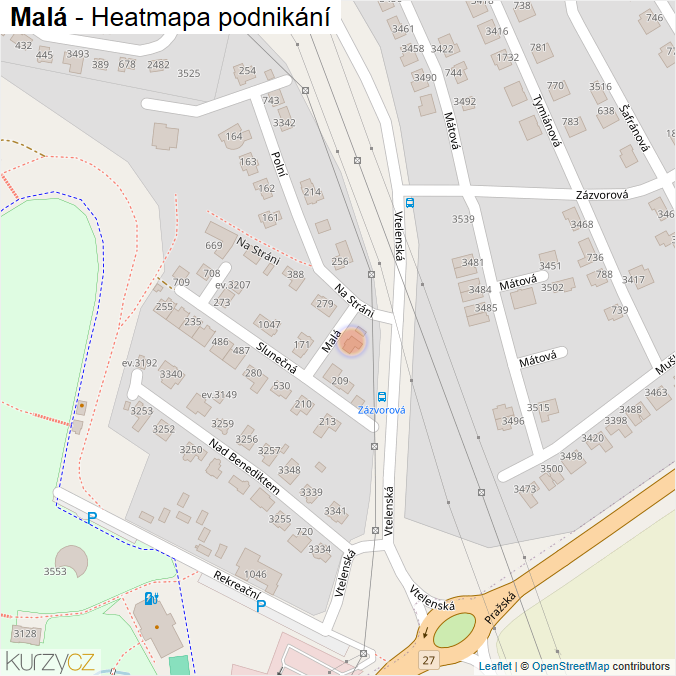 Mapa Malá - Firmy v ulici.