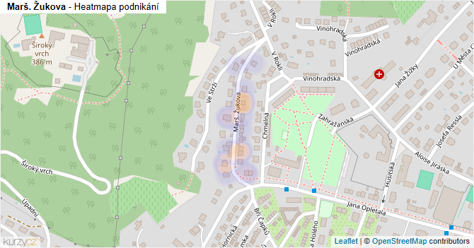 Marš. Žukova - mapa podnikání