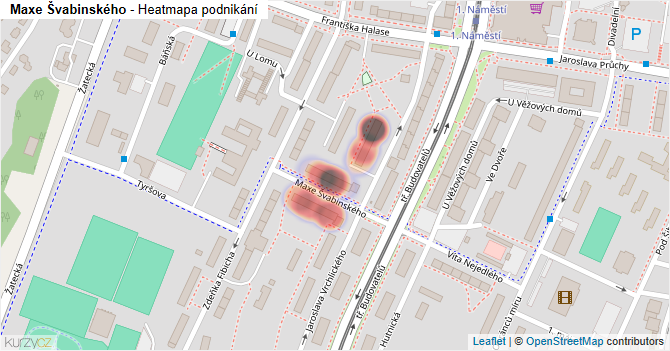 Maxe Švabinského - mapa podnikání