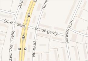 Mladé gardy v obci Most - mapa ulice