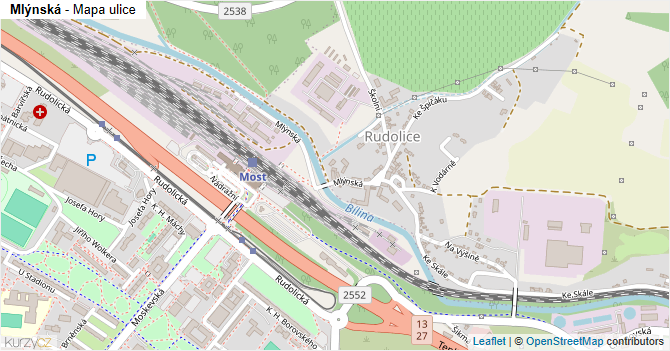 Mlýnská - mapa ulice