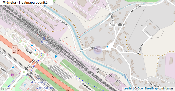 Mlýnská - mapa podnikání