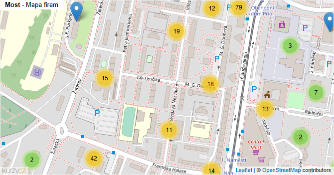 Most - mapa firem