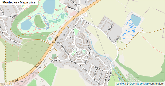 Mostecká - mapa ulice