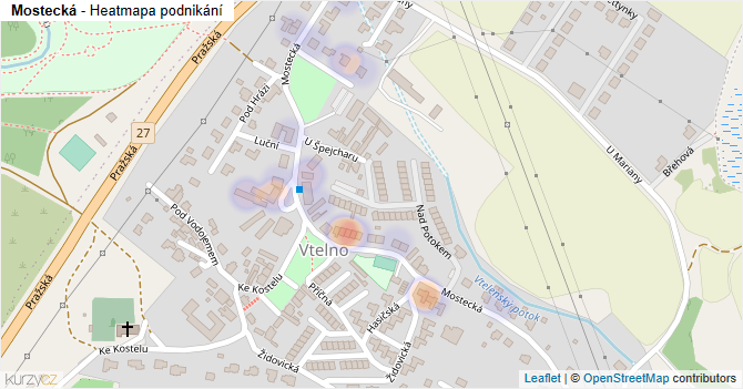 Mostecká - mapa podnikání