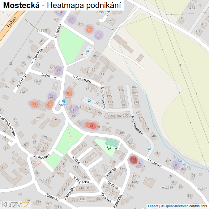 Mapa Mostecká - Firmy v ulici.
