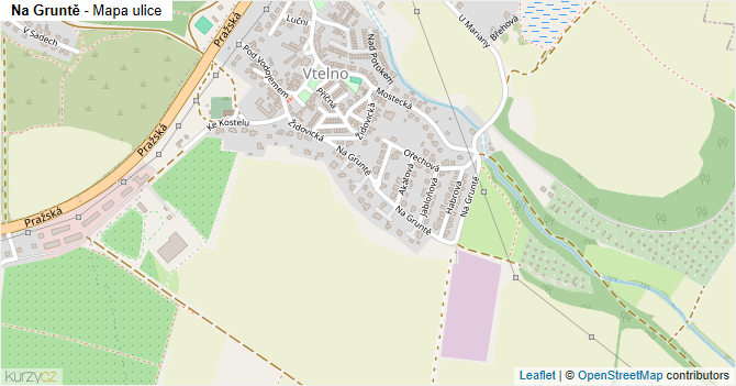 Na Gruntě - mapa ulice