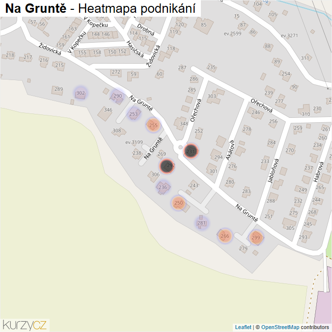 Mapa Na Gruntě - Firmy v ulici.