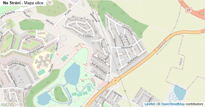 Na Stráni - mapa ulice