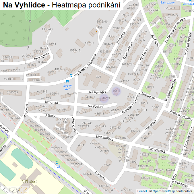 Mapa Na Vyhlídce - Firmy v ulici.