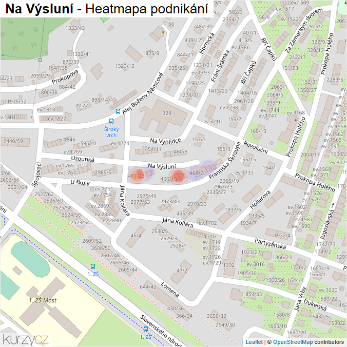 Mapa Na Výsluní - Firmy v ulici.