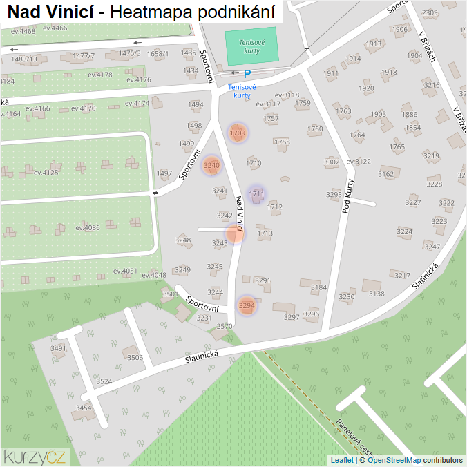 Mapa Nad Vinicí - Firmy v ulici.