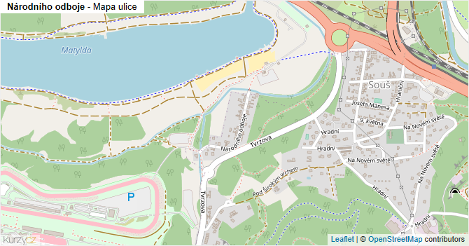 Národního odboje - mapa ulice