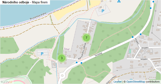 Národního odboje - mapa firem