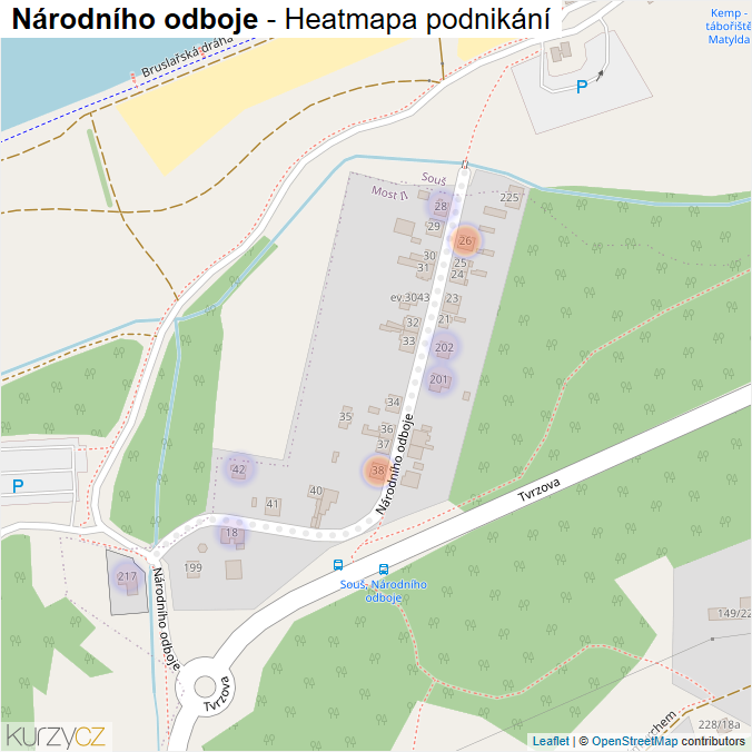 Mapa Národního odboje - Firmy v ulici.