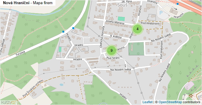 Nová Hraniční - mapa firem