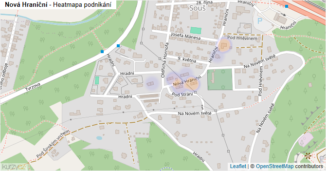 Nová Hraniční - mapa podnikání