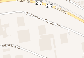 Obchodní v obci Most - mapa ulice