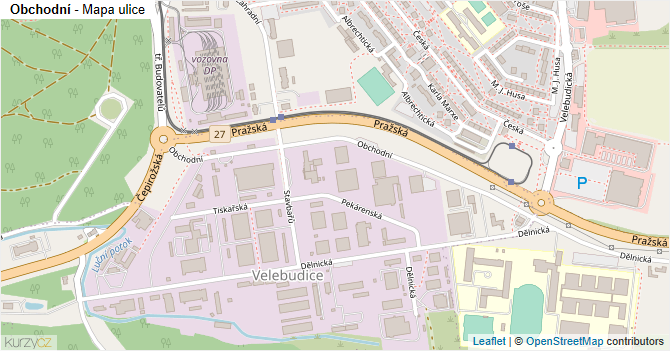 Obchodní - mapa ulice