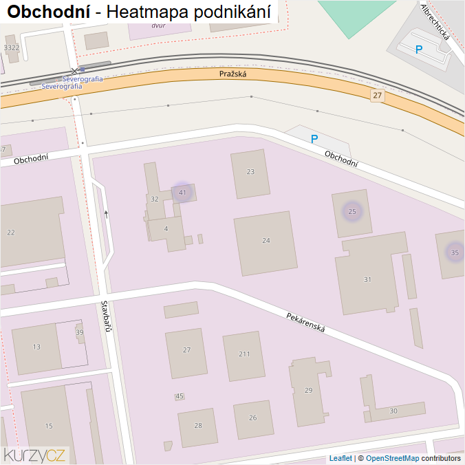 Mapa Obchodní - Firmy v ulici.