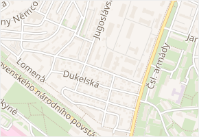 Partyzánská v obci Most - mapa ulice