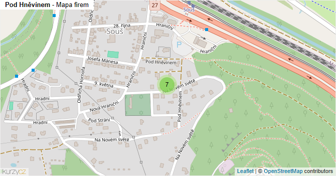 Pod Hněvínem - mapa firem