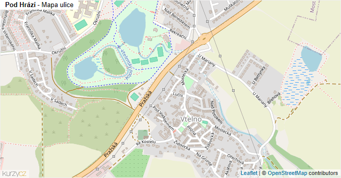 Pod Hrází - mapa ulice