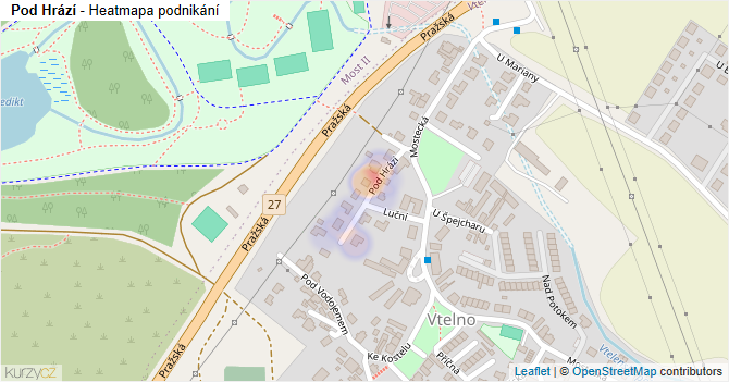 Pod Hrází - mapa podnikání