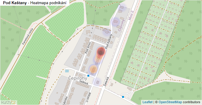 Pod Kaštany - mapa podnikání