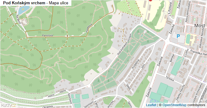 Pod Koňským vrchem - mapa ulice