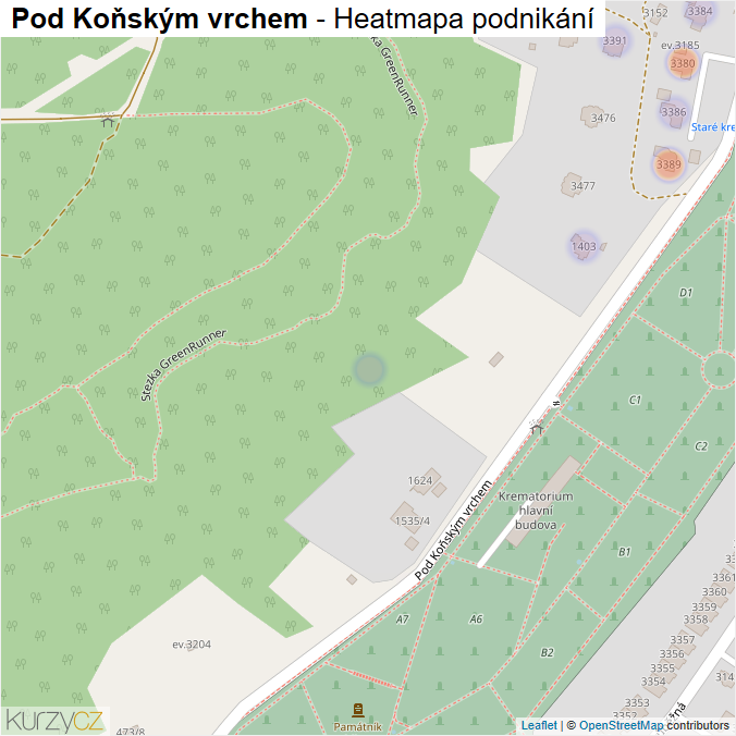 Mapa Pod Koňským vrchem - Firmy v ulici.