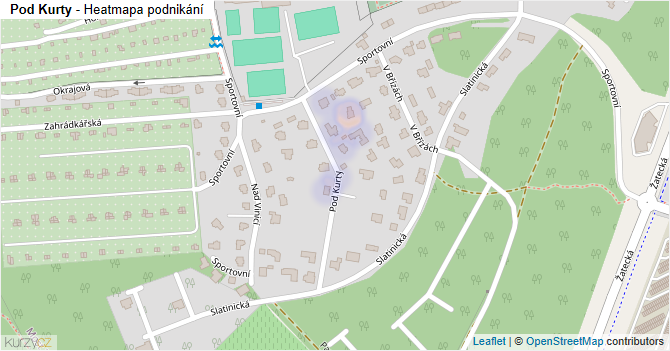 Pod Kurty - mapa podnikání