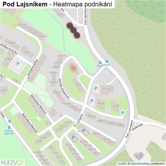 Mapa Pod Lajsníkem - Firmy v ulici.