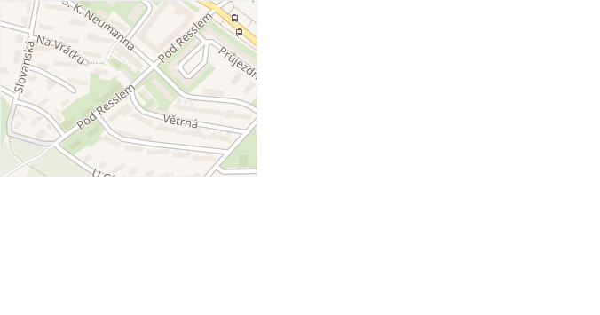 Pod Resslem v obci Most - mapa ulice