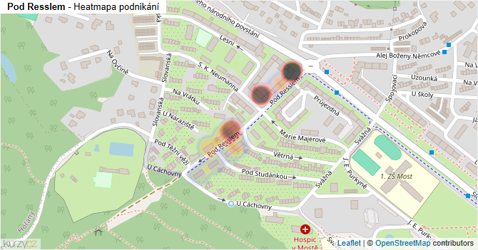 Pod Resslem - mapa podnikání