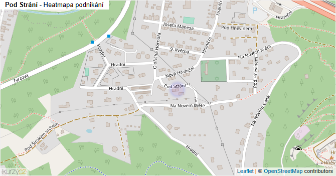 Pod Strání - mapa podnikání