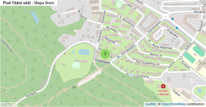 Pod Těžní věží - mapa firem