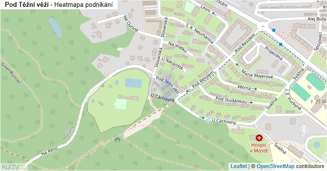 Pod Těžní věží - mapa podnikání
